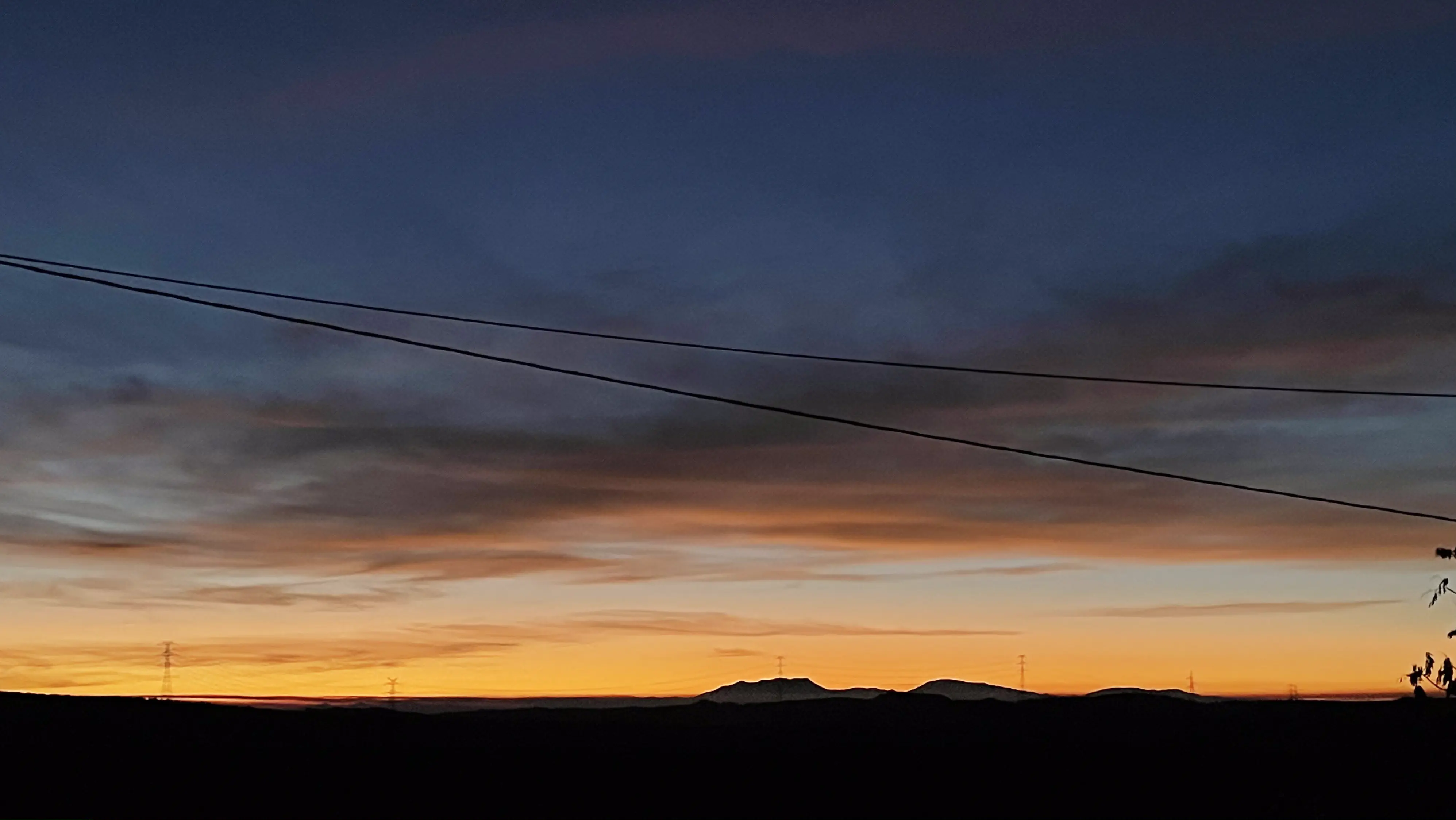 The sun rising viewed from the house in Cortes De Baza, Granada, Spain